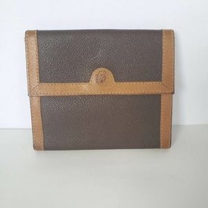 Trussardi Vintage Leather Wallet Medium Bifold Brown Card Bill Holder Rustic